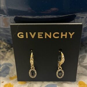 Givenchy Gold and Black Drop Earrings
